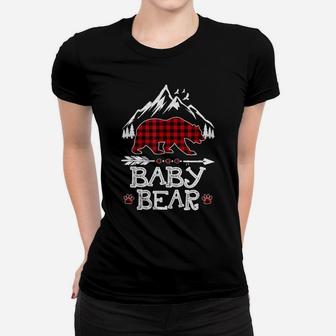 Baby Bear Christmas Pajama Red Plaid Buffalo Women T-shirt | Crazezy