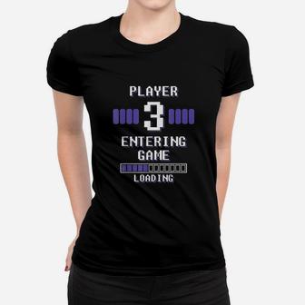 Baby Loading New Player 3 Reveal Art Gifts Women T-shirt | Crazezy