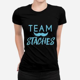 Baby Shower Gender Reveal Team Staches Women T-shirt - Monsterry UK