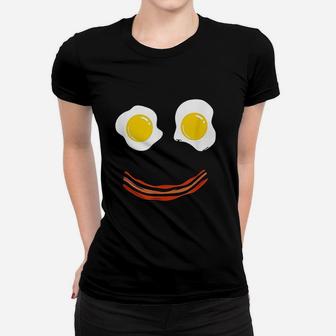 Bacon And Eggs Happy Smiley Face Brunch Breakfast Women T-shirt - Thegiftio UK