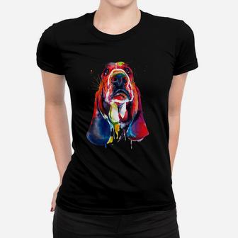 Basset Hound Artistic Funny Dog Cute Sweet Gift Birthday Women T-shirt | Crazezy