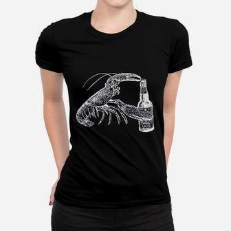 Beer Drinking Lobster Craft Beer Beach Vacation Gift Women T-shirt | Crazezy DE