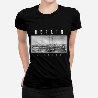 Berlin Germany Skyline Black & White Vintage German Zip Hoodie Women T-shirt | Crazezy AU