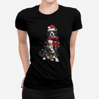 Bernese Mountain Christmas Light Funny Dog Lover Xmas Gift Sweatshirt Women T-shirt | Crazezy