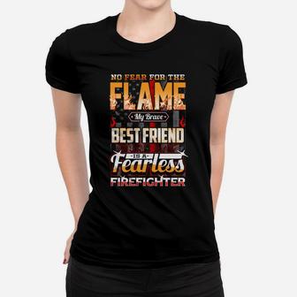 Best Friend Firefighter American Flag Women T-shirt | Crazezy DE