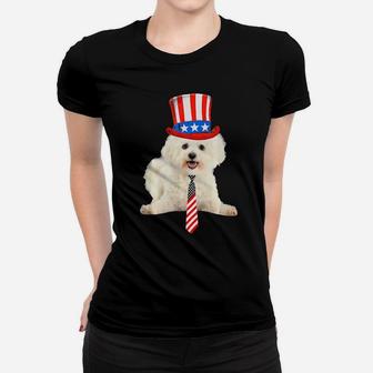 Bichon Frise 4Th Of July Dog In Top And Tie Women T-shirt - Monsterry UK