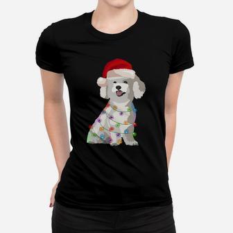 Bichon Frise Christmas Lights Xmas Dog Lover Sweatshirt Women T-shirt | Crazezy