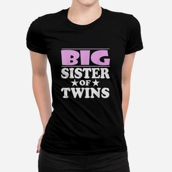 Big Sister Of Twins Announcement Gift Women T-shirt | Crazezy