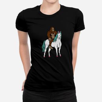 Bigfoot Riding Unicorn Sasquatch Gift Women T-shirt - Thegiftio UK