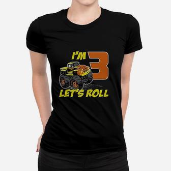 Birthday Gift 3 Year Old Boy Truck Women T-shirt | Crazezy AU