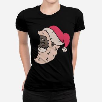 Black Vintage Retro Santa African American Santa Claus Cool Women T-shirt - Monsterry