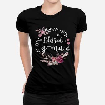 Blessed G-Ma Thanksgiving Floral Funny Gifts Women T-shirt | Crazezy