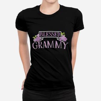 Blessed Grammy Flowers Inspirational Grandma Mothers Day Women T-shirt | Crazezy