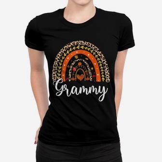 Blessed Grammy Funny Pumpkin Leopard Boho Rainbow Women T-shirt | Crazezy