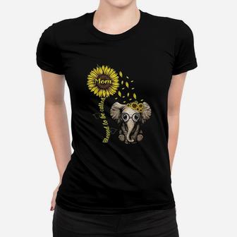 Blessed To Be Called Mom Sunflower Elephant Sunflower Women T-shirt | Crazezy UK