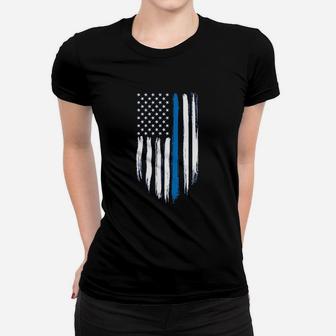 Blue Lives Matter American Flag Women T-shirt | Crazezy