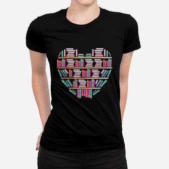 Book Reading Club Librarian Library Love Heart Women T-shirt | Crazezy DE