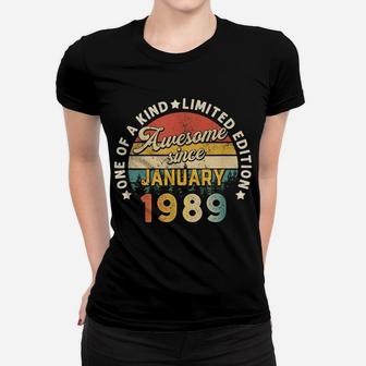 Born In January 1989 32Nd Birthday Vintage 32 Years Old Gift Women T-shirt | Crazezy