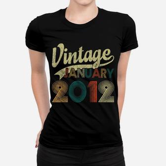 Born In January 2012 Shirt Vintage 8Th Birthday 8 Years Old Women T-shirt | Crazezy AU