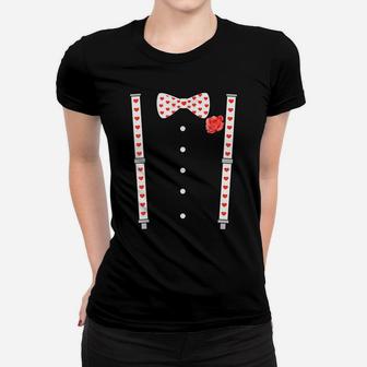 Bow Tie & Suspenders Hearts Valentine's Day Men Women Kids Women T-shirt | Crazezy AU