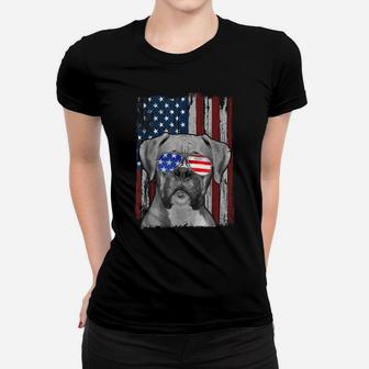 Boxer Dog American Flag 4Th Of July Patriotic Puppy Lover Women T-shirt | Crazezy