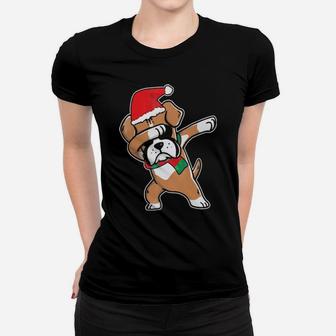 Boxer Dog Santa Claus Dabbing Dance Hip Hop Women T-shirt - Monsterry