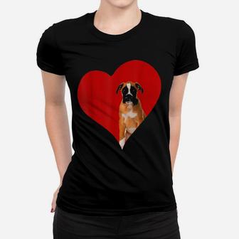 Boxer Dog Valentine Heart For Puppy And Animals Women T-shirt - Monsterry