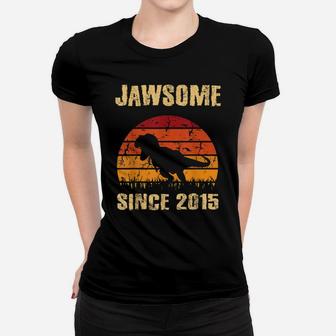 Boys 6Th Birthday Dinosaur 6 Year Old Boy Awesome Since 2015 Women T-shirt | Crazezy