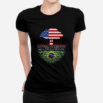 Brazilian Roots American Grown Tree Flag Women T-shirt | Crazezy