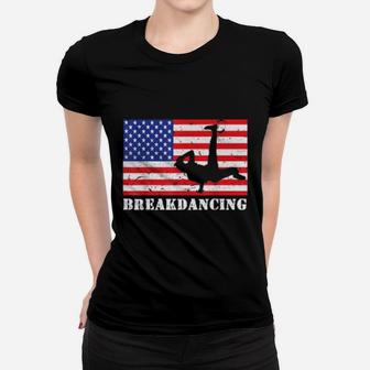 Breakdancing USA American Flag Hobby Gift Women T-shirt - Seseable