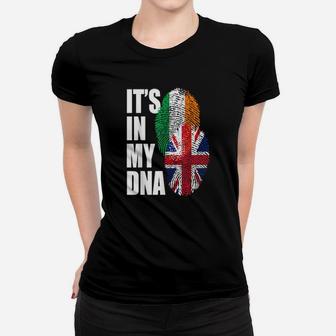 British And Irish Mix Dna Flag Heritage Women T-shirt - Monsterry