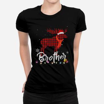 Brother Moose Plaid Christmas Pajama Family Matching Women T-shirt | Crazezy