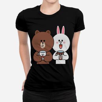 Brown Bear Cony Bunny Rabbit Thirsting For Love Valentines Women T-shirt - Monsterry UK
