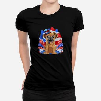 Brussels Griffon Merica 4Th Of July Patriotic American Dog Women T-shirt - Monsterry