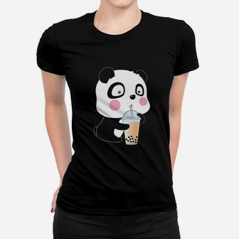 Bubble Tea Panda Women T-shirt | Crazezy