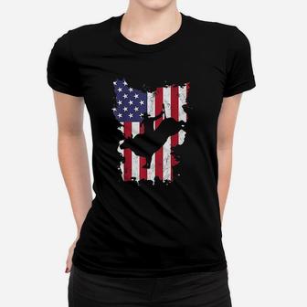 Bull Riding Rodeo Cowboy Usa Flag 4Th Of July Us America Women T-shirt | Crazezy
