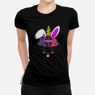 Bunny Easter Eggs Cute Unicorn Girls Easter Women T-shirt | Crazezy
