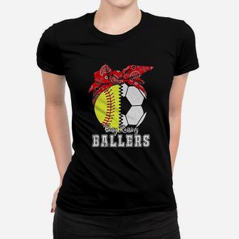Busy Raising Ballers Softball Soccer Women T-shirt - Thegiftio UK