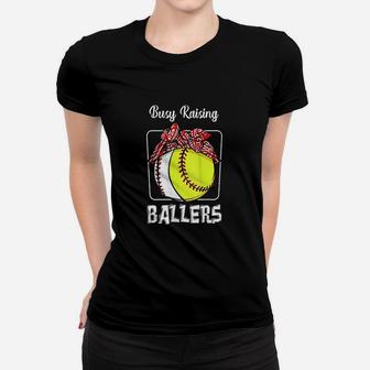 Busy Raising Ballers Softball Women T-shirt | Crazezy