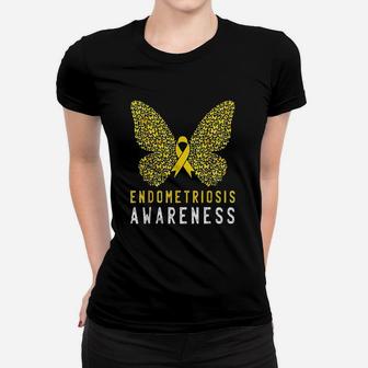 Butterfly Endometriosis Awareness Month Endo Support Ribbon Women T-shirt | Crazezy DE