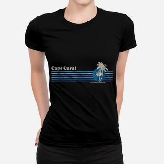 Cape Coral Vintage 80S Palm Trees Sunset Tee Women T-shirt | Crazezy UK