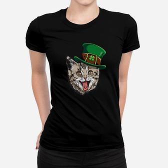 Cat Leprechaun Happy St Cattys Day Catricks Patricks Women T-shirt - Thegiftio UK