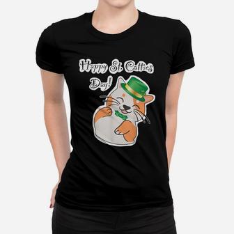 Cat Lovers St Patricks Day Theme "Happy St Catties Day" Women T-shirt | Crazezy