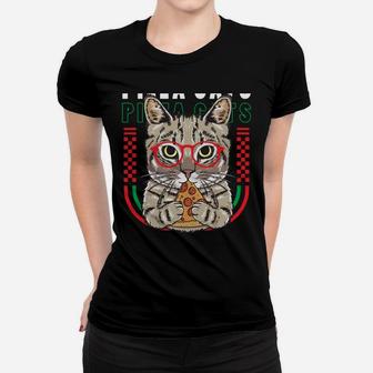 Cat Pizza Sunglasses Funny Cute Kitten Cat Lovers Girl Women Women T-shirt | Crazezy