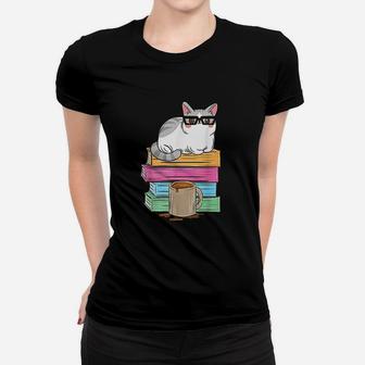 Cat Reading Coffee Women T-shirt | Crazezy