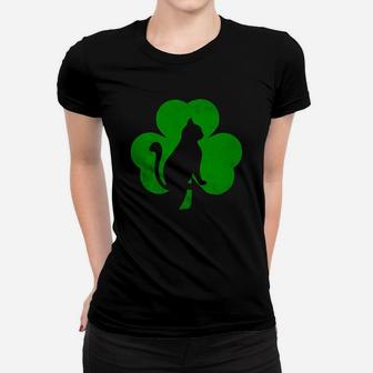 Cat Shamrock St Patricks Day Irish Women T-shirt - Thegiftio UK