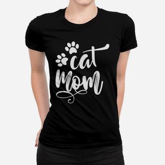 Cat Tshirt Mom Mama Women Funny Retro Clothes Paw Women T-shirt | Crazezy CA