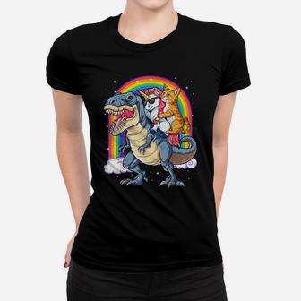 Cat Unicorn Dinosaur T Rex T Shirt Kitten Lover Space Galaxy Women T-shirt | Crazezy CA