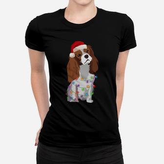 Cavalier King Charles Spaniel Christmas Lights Xmas Dog Sweatshirt Women T-shirt | Crazezy