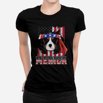 Cavalier King Charles Spaniel Merica 4Th Of July Dog Flag Women T-shirt - Monsterry AU